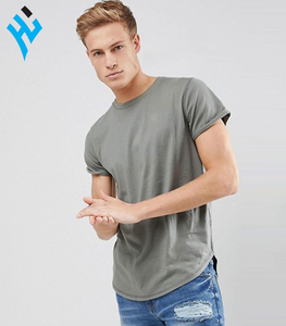 Camiseta de cuello redondo con dobladillo curvo, venta al por mayor de fábrica, logotipo personalizado en color oliva, 100% algodón para hombre, nuevo estilo, manga corta, corte ajustado. - Product Image 6