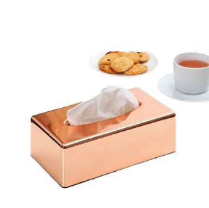 Porte-serviettes en or rose fait à la main en cuivre de forme carrée pour la salle à manger ustensiles de cuisine parfaits pour les restaurants et les hôtels - Product Image 1