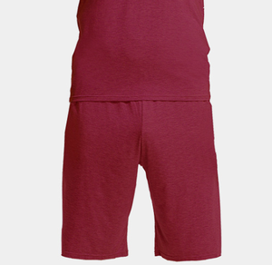 ชุดเสื้อผ้า2ชิ้นสำหรับผู้ชาย,ชุดเสื้อยืดและกางเกงขาสั้นสีพื้นผ้าคอตตอน - Product Image 5