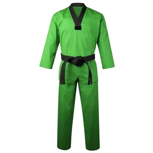 2022 Amazon Hot Koop Taekwondo Uniform Hoge Kwaliteit Dobok Custom Logo Itf Taekwondo Pak Groene Karate Uniform