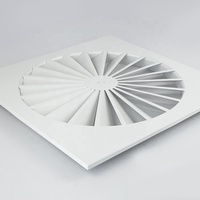 Diffuseur d'air de plafond en acier galvanisé à 22 lames carrées à angle fixe, grille d'aération au design moderne, boîtier de plafond à visser
