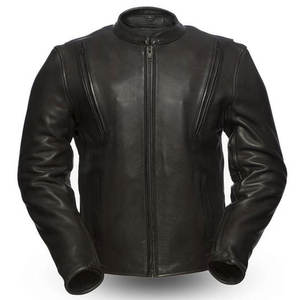 แจ็กเก็ตหนังสำหรับไบค์เกอร์ชาย,แจ็กเก็ตหนังสีดำดีไซน์แฟชั่นสำหรับขี่มอเตอร์ไซค์ - Product Image 5