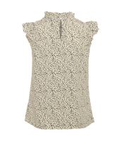 Blusa Corta de Poliamida Antiarrugas para Mujer, con Cuello Redondo y Volantes Delanteros, de Gasa Tejida Blanca Pura, Estilo Casual de Verano