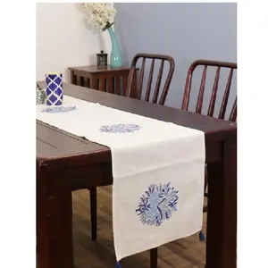 Promotional hot sales printed 100% Organic Cotton GOTS Certified Table Runner India Suppliers