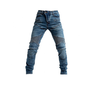Los Mejores Jeans Azul Marino Ajustados a la Piel con Clasificación AA para Motociclistas, Mezclilla con Estilo Acanalado Aprobada por la CE para Hombre, Protección de Primera - Product Image 4