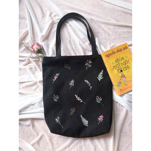 Brodé shopping dame sacs à main fourre-tout décontracté sac à main en toile - Product Image 3