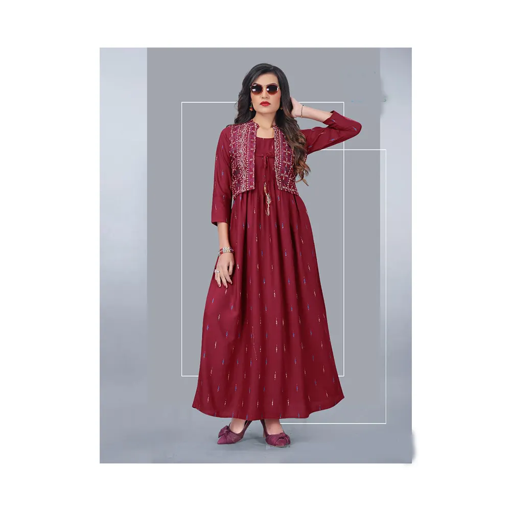 Rayon Embroidered Occasion Wear Fancy Women KurtiとWomen Fancy Embroidered Kurti