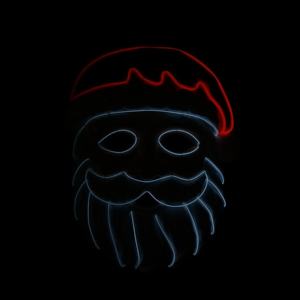 Masque de Père Noël lumineux en fil néon rave avec 2 piles AAA et lumières clignotantes pour les fêtes d'Halloween - Product Image 3