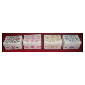 Cajas Decorativas Rectangulares de Nácar Multicolor y Mármol Blanco Natural para Regalos - Product Image 1