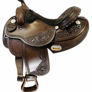 Ensemble de selle anglaise en cuir de qualité supérieure Barrel Racing Western Horse Tack en plusieurs tailles 14 "-18" et différentes couleurs - Product Image 1