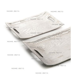 Plateau de service en aluminium couleur or pour chocolats, lot de 2 tailles différentes, plateau de service pour thé et café par Home Arts - Product Image 5