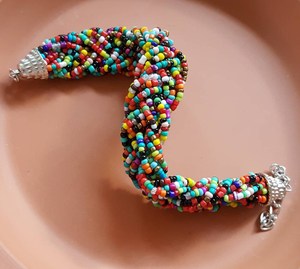 <b>Beaded</b> <b>Bracelets</b>, rainbow Color <b>Bracelet</b>, Seed Bead <b>Bracelet</b>, Woven Braided <b>Bracelet</b>, Adjustable Size <b>Bracelet</b>, rainbow Seed Bea - Product Image 1