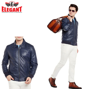 Chaqueta de cuero de invierno de último diseño para hombre, venta al por mayor, chaqueta de lona azul para primavera y otoño, chaqueta de lona portátil de moda - Product Image 2