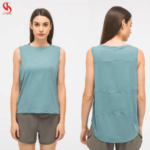 Camiseta sin mangas deportiva transpirable de malla para mujer, camiseta sin mangas acolchada de alta elasticidad para correr y gimnasio para mujer - Product Image 4