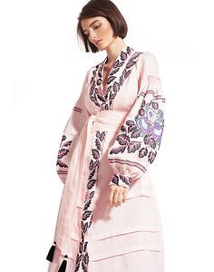 Kimono largo de rayón con tinte anudado para mujer, Kimono Sexy bohemio para playa y vacaciones de verano, 2021 - Product Image 3