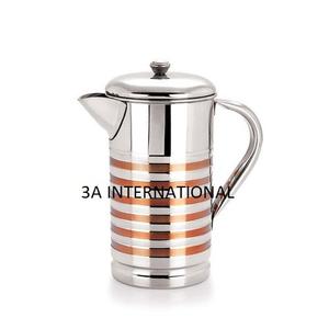 Hotels And Restaurants Handcrafted Luxury Stainless Steel Jug Shiny Finishing Large <b>Water</b> Storage Jug Portable Drinking Jug - Product Image 1