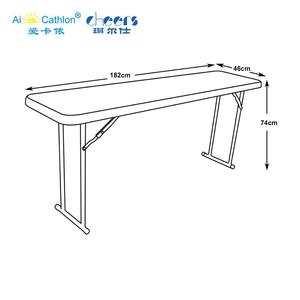 Mesa dobrável para conferência, 182cm de comprimento, estreita, dobrável, leve, 6 pés, mesa de treinamento de seminário - Product Image 6