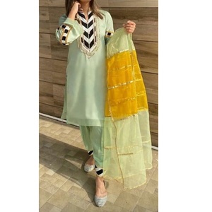 Amazing 3-Piece Kameez Shalwar Party Dress Wonderful <b>Yellow</b> Lawn Hot Selling Pakistani Ladies Suit Diamond <b>Lace</b> for Indian - Product Image 4