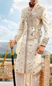 Beautiful-New & Latest-Heavy Embroidery on Sherwani with <b>Pant</b> for INDIAN & PAKISTAN MEN Party & WEDDING Dress=2020.. - Product Image 2