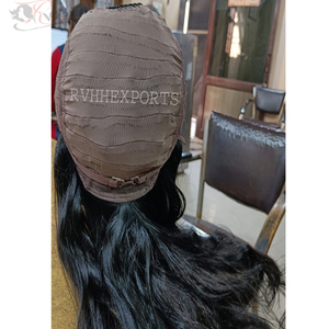 Natural Wave Indian Remy Virgin <b>Human</b> Hair <b>Wig</b> with Machine Double Weft for Hair Weaving for All Colors - Product Image 1