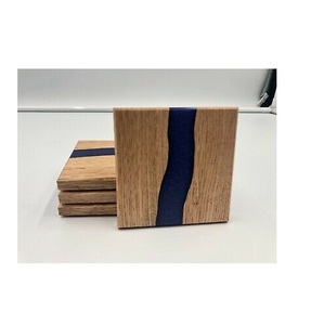 Posavasos de piedra de madera y resina, gran oferta, diseño único, posavasos cuadrados de madera y resina epoxi para café, té y bebida - Product Image 2