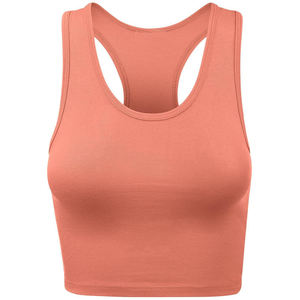 Débardeur court sans manches à col rond en coton pour femmes Yoga Fitness haut court extensible - Product Image 5