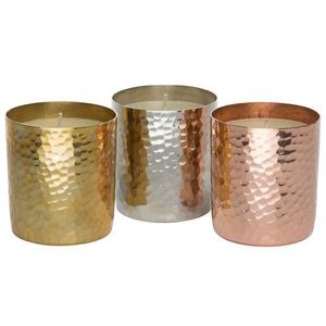 Wholesale Metal Nordic Unique Shape Luxury Christmas Home Decoration Candle Vessels Hammered Candle <b>Jar</b> in Bulk - Product Image 1