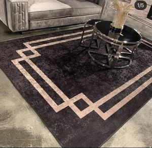 Modern CHROME Jet Machine Collection Reversible Printed Polyester Rug <b>Mat</b> Abstract Woven Technique for Home Bedroom Living Room - Product Image 1