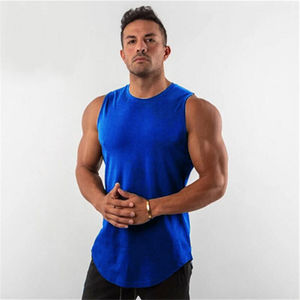 Débardeur sans manches pour homme, été, décontracté, musclé, séchage rapide, respirant, détail bouton lettre, couleur personnalisée, polyester, sensation coton - Product Image 3