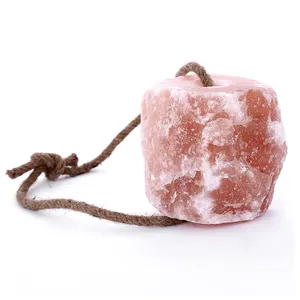 Prezzo all'ingrosso materiale organico blocco di sale himalayano animale leccare sale rosa leccare sale con corda sana, bestiame, bestiame