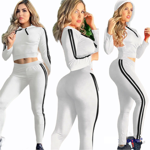 <b>Women's</b> Casual Sport Cotton/Polyester <b>Lightweight</b> Hoodie Pants Coat <b>Sweatshirt</b> Set 2-Piece Jogger Tracksuit for Spring Season - Product Image 1