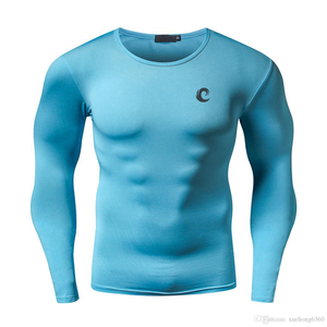 Camisa de compresión de secado rápido, camisa de entrenamiento de manga larga, ropa de Fitness, camisa de gimnasio de culturismo de Color sólido, nueva - Product Image 1