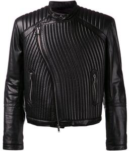 Veste en cuir de mouton noir véritable pour hommes Casual Stand Collar Hood Pattern Decoration XL Size Zipper Closure OEM Service - Product Image 5