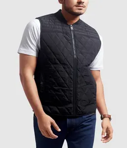 Vestes matelassées unisexes avec caractéristiques légères en toile à capuche à demi-manches personnalisées pour l'hiver XL - Product Image 1