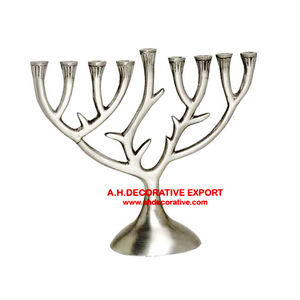 9-Light <b>Square</b> Menorah <b>Candle</b> Stand Unique Purple Metal Design Eco-Friendly Handmade Customizable Logo Table Decoration Hanukah - Product Image 3