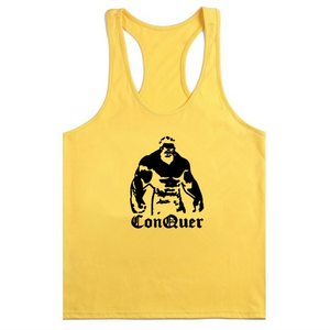 Débardeurs de sport noirs pour hommes en gros – Maillots de corps de musculation et fitness 100 % coton respirant à séchage rapide avec broderie - Product Image 2