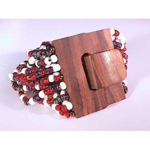 2020 Wood Clasp Mixed <b>Bead</b> <b>Bracelet</b> 100% Hand Made From Bali - Product Image 1