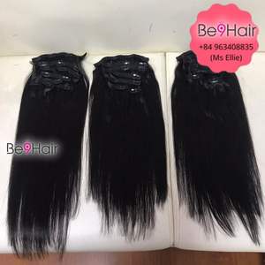 Straight Clip in Hair extensions Vietnamese High Quality cuticle aligned hair Virgin Remy hair Wholesale price - Product Image 2