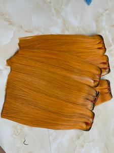 Hot New 2023 Orange couleur 100% cheveux humains vierges, perruques de cheveux crus vietnamiens avec le prix le moins cher du marché - Product Image 5