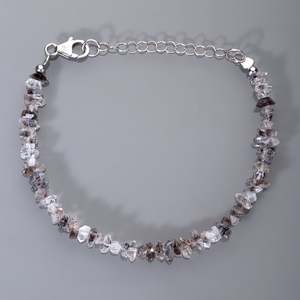 ธรรมชาติที่ชัดเจน Herkimer เพชรควอตซ์ไม่ได้รับการรักษาพลอย925ของแข็งสร้อยข้อมือเงินสเตอร์ลิง7 "ยาวขายส่ง - Product Image 4