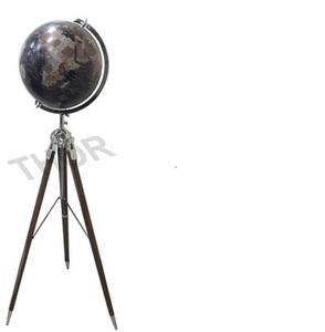 Globo del mundo de estilo moderno con soporte de trípode de mesa Globo del mapa del mundo Escritorio Rústico Vintage Decoración para el hogar Regalos - Product Image 3