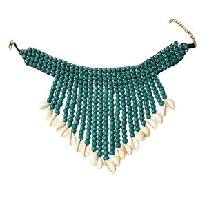 Nouveau collier en perles de bois naturelles tendance, ensemble de colliers en coquillages de cowrie turcs, charme, coquillage marin, chaîne à maillons tressés, réglable, fait à la main, cadeau de fête - Product Image 3