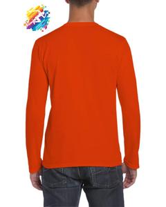 T-shirts en gros à prix avantageux, Nouveau style 2026 T-shirt orange col rond pour homme à manches longues - Product Image 3