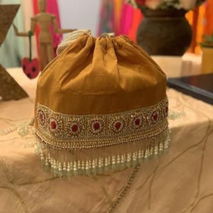 ZARDOZI WORK-bolsas de STYLISH---PARTY y WEDDING--POTLI con adornos bonitos, cuentas de cristal, perlas de piedra, 2021 - Product Image 1