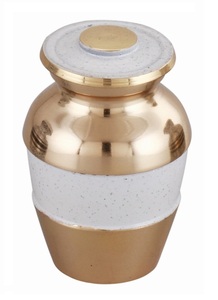 Urna de diseñador de estilo americano de Metal satinado colorido, recuerdo Interior de terciopelo memorable para cenizas conmemorativas o uso del bebé - Product Image 6
