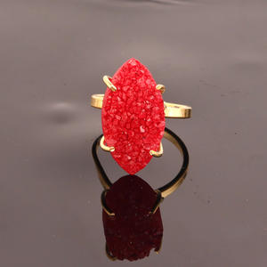 Offre Spéciale Réglable Rouge Sucre Druzy Prong Réglage Marquise Forme Gemme Déclaration Anneau Femmes Fête De Mariage Anniversaires - Product Image 3
