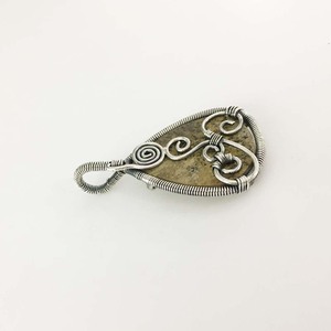 925 Argent Image Jaspe Pierres Précieuses Poire Pendentifs 925 Argent Pendentifs Hommes Fine Jewelry Silver Wire Rapped Rough Pendentifs Collier - Product Image 1