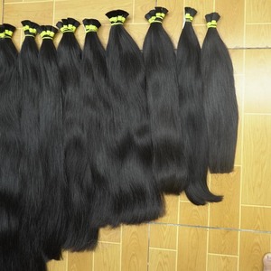 Big Wholesale human hair bulk hair extensions 100% <b>silky</b> straight unprocessed virgin hair from Vietnam - Product Image 6