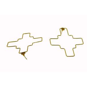 Trending handmade light <b>weight</b> wire stud <b>hoop</b> Brass Earrings for girls and women - Product Image 3