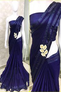 Saree indien en coton et soie dernier créateur de vêtements de fête pour mariage dames femmes vêtements en Georgette soie broderie travail Sari avec chemisier Apparelgarment - Product Image 6